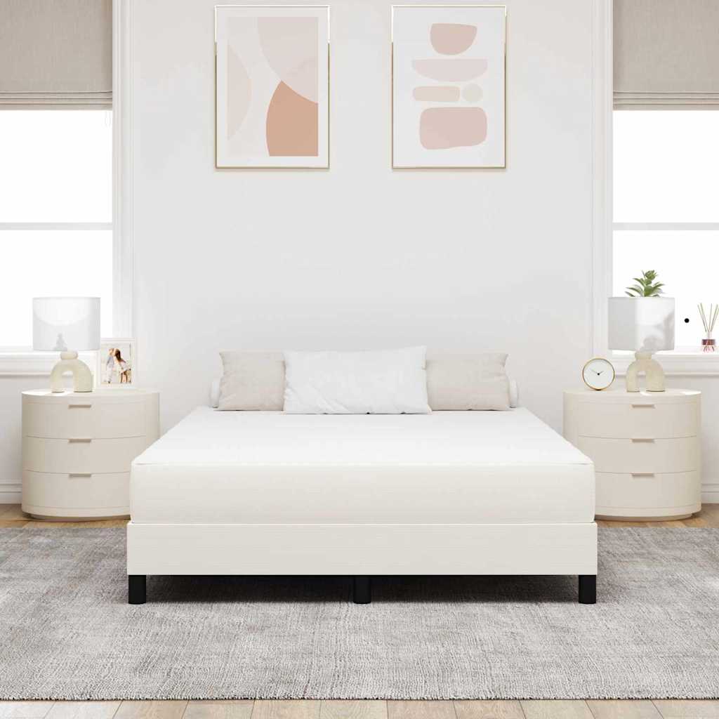 Ágy Matrac matracmal Krém 140 x 190 cm szövet