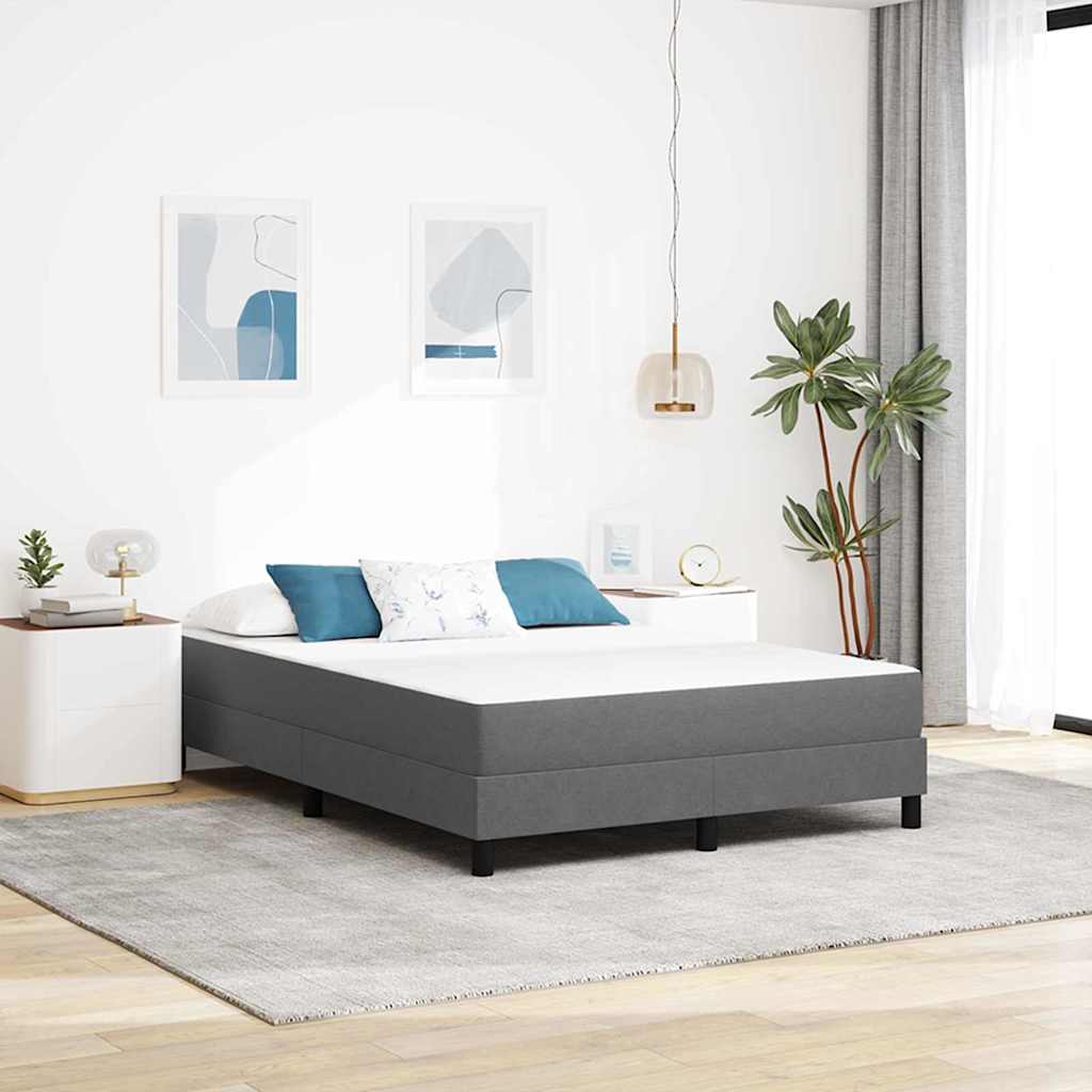 Ágy Matrac matracmal Világosszürke 160 x 200 cm szövet