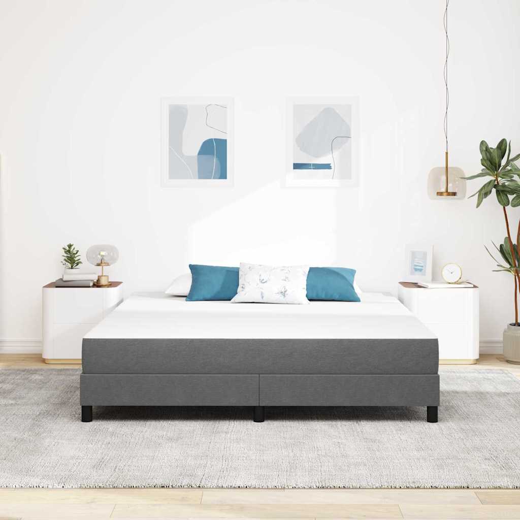Ágy Matrac matracmal Világosszürke 180 x 200 cm szövet