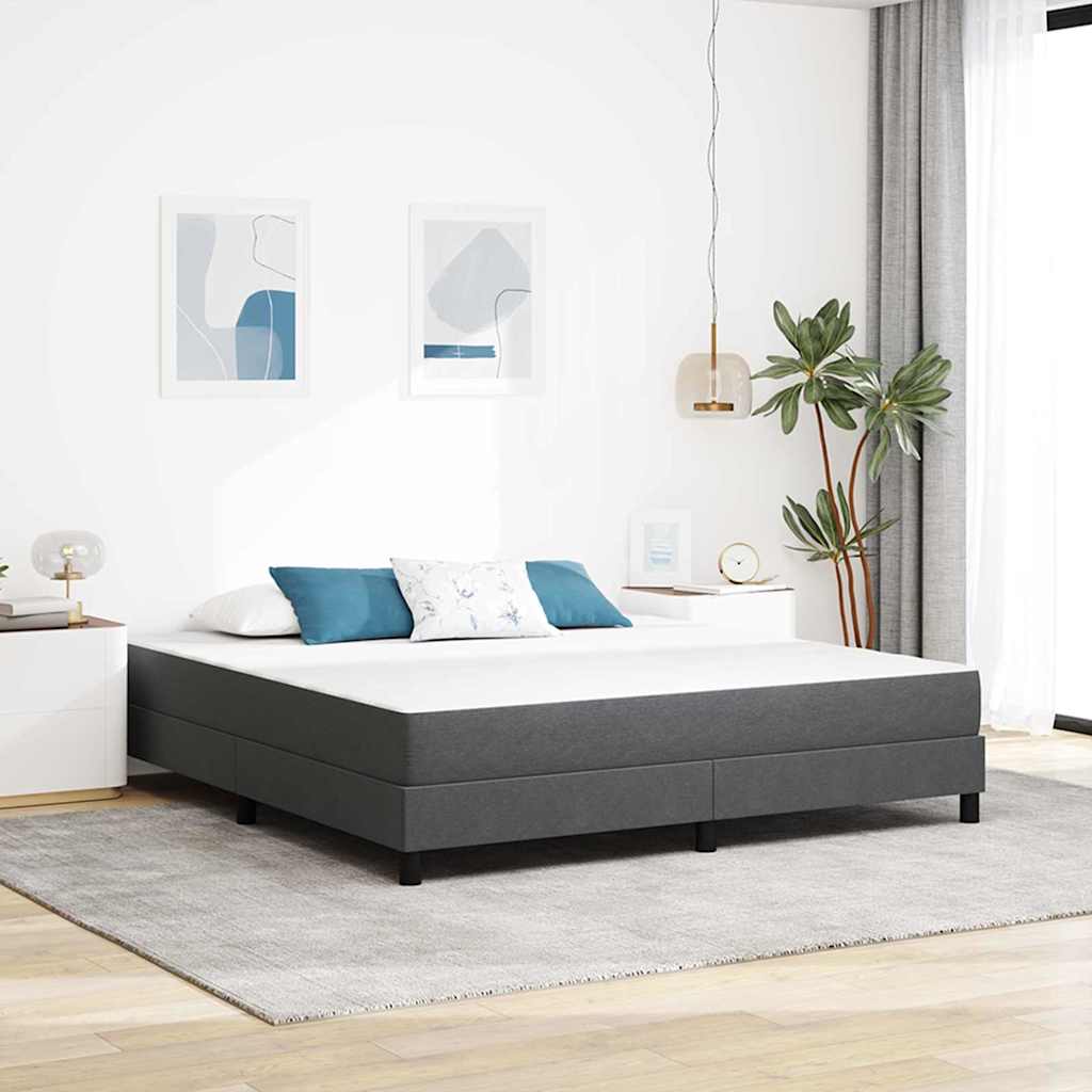 Ágy Matrac matracmal Szürke 180 x 200 cm szövet