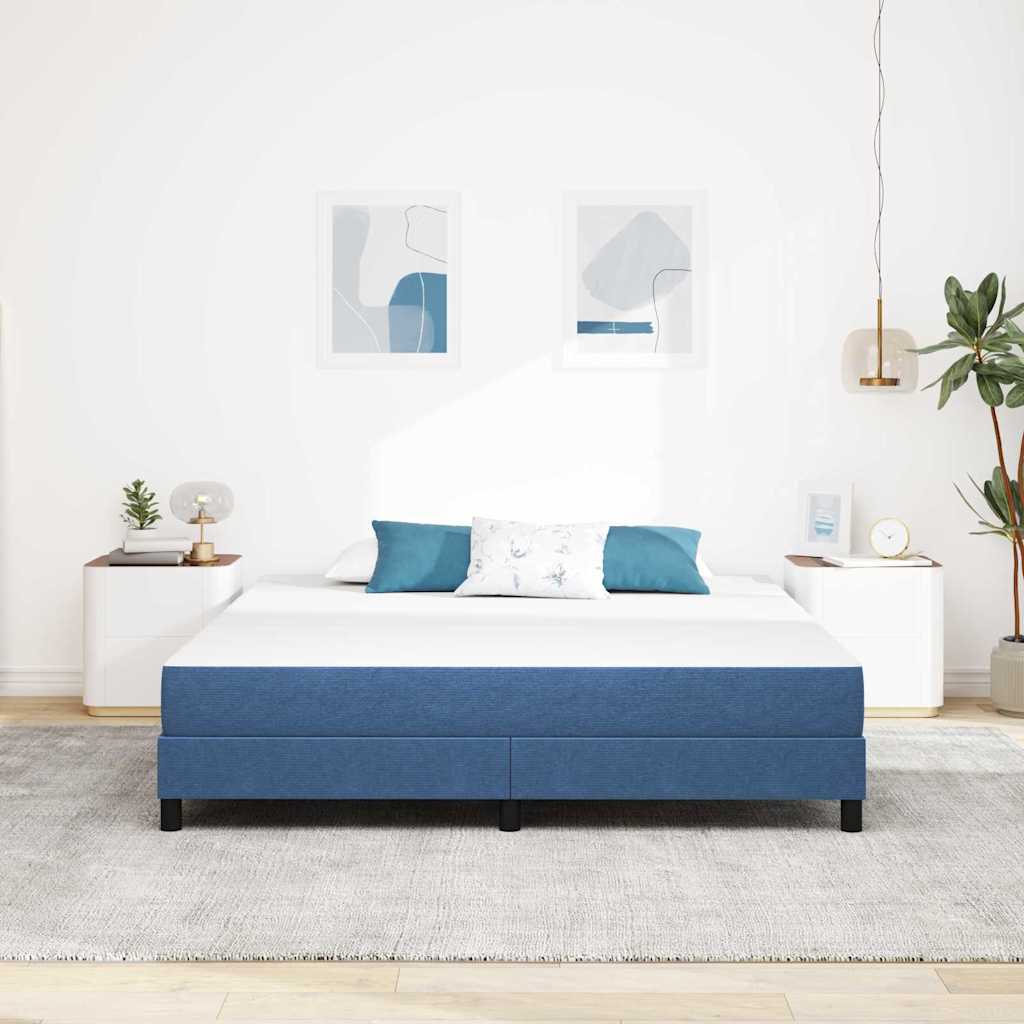 Ágy Matrac matracmal Kék 180 x 200 cm szövet