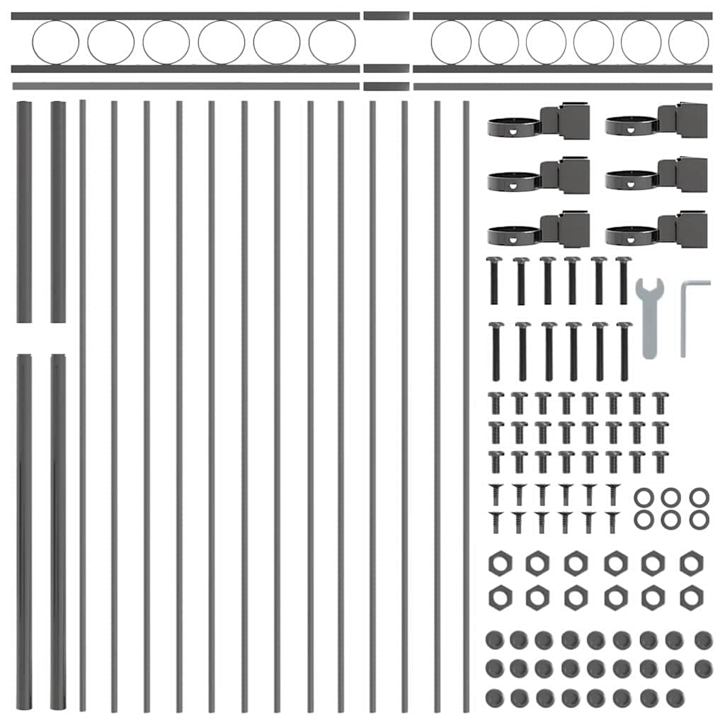 Kerítéselem ASSEN 170 x 150 cm Acél Szürke