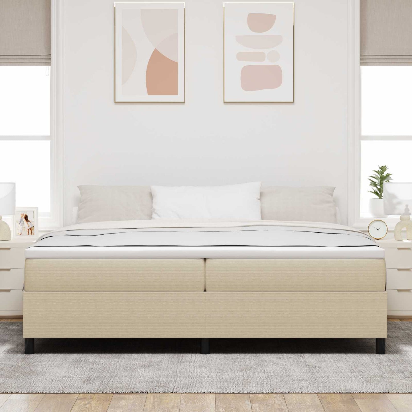 Platform ágykeret Szürke zöld 200 x 200 cm Bársonyos szövet