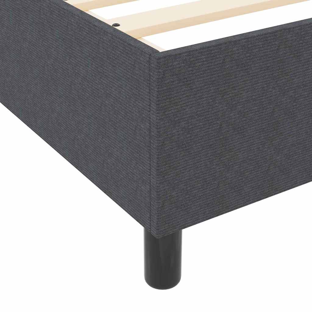 Boxrugós ágy Sötétszürke és Fehér 80 x 200 cm Bársonyos szövet