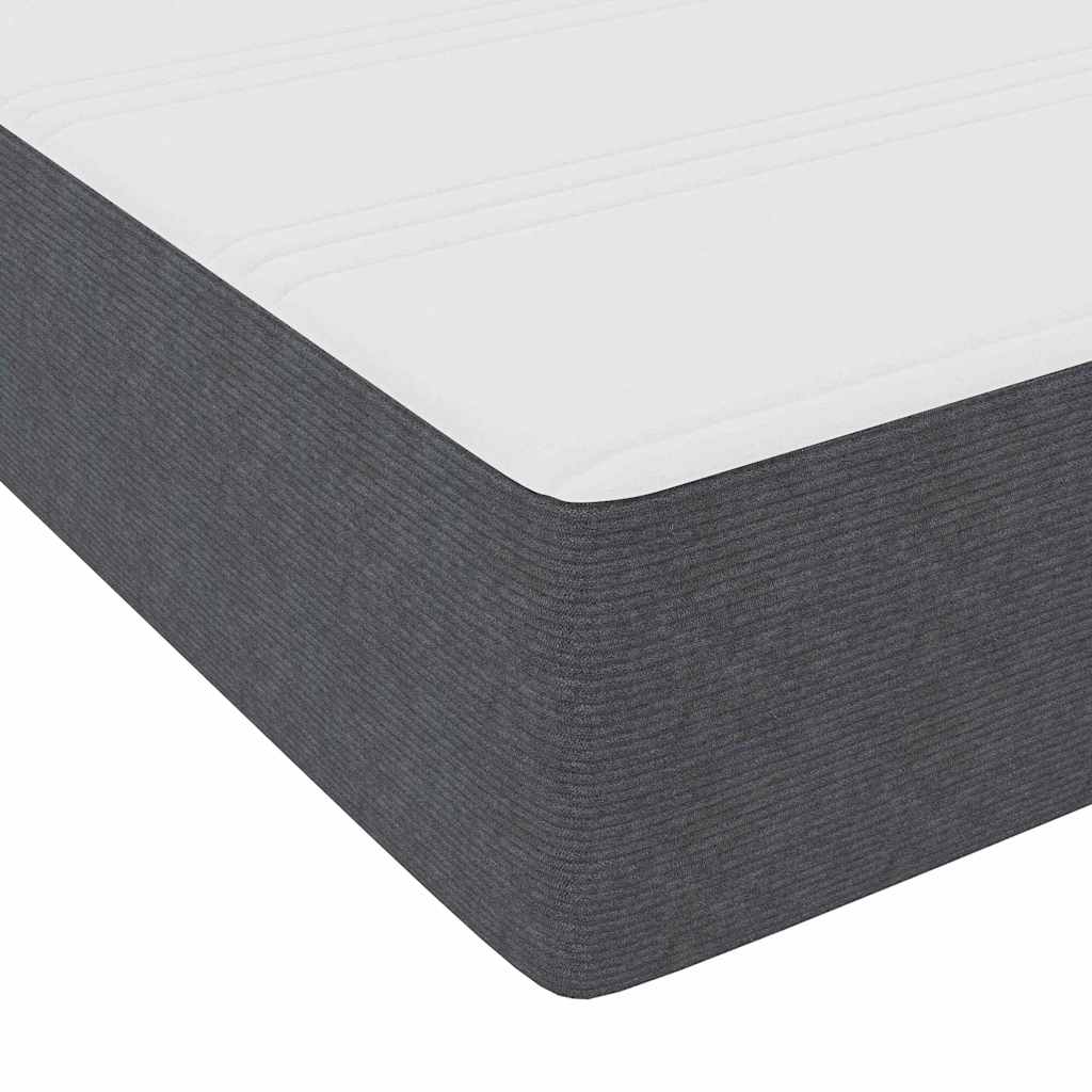 Boxrugós ágy Sötétszürke és Fehér 80 x 200 cm Bársonyos szövet