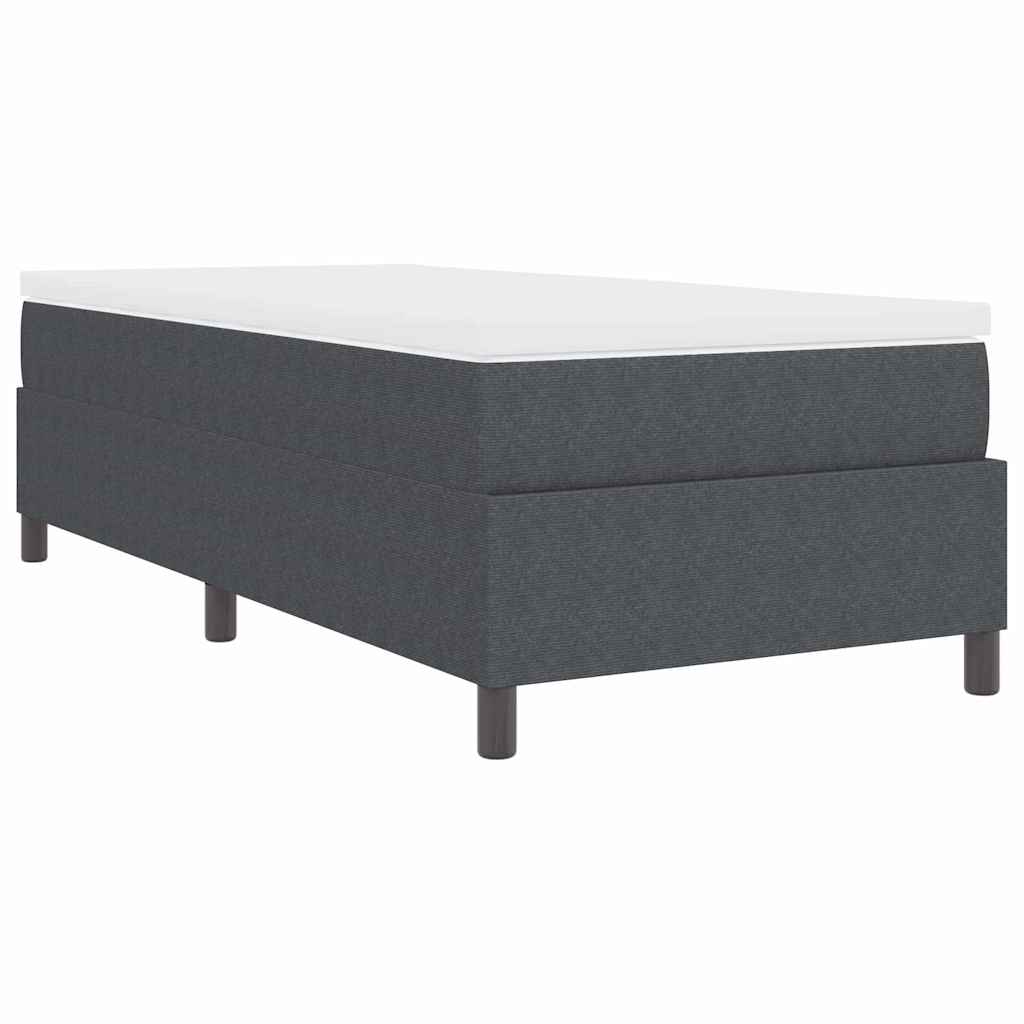 Boxrugós ágy Sötétszürke és Fehér 80 x 200 cm Bársonyos szövet