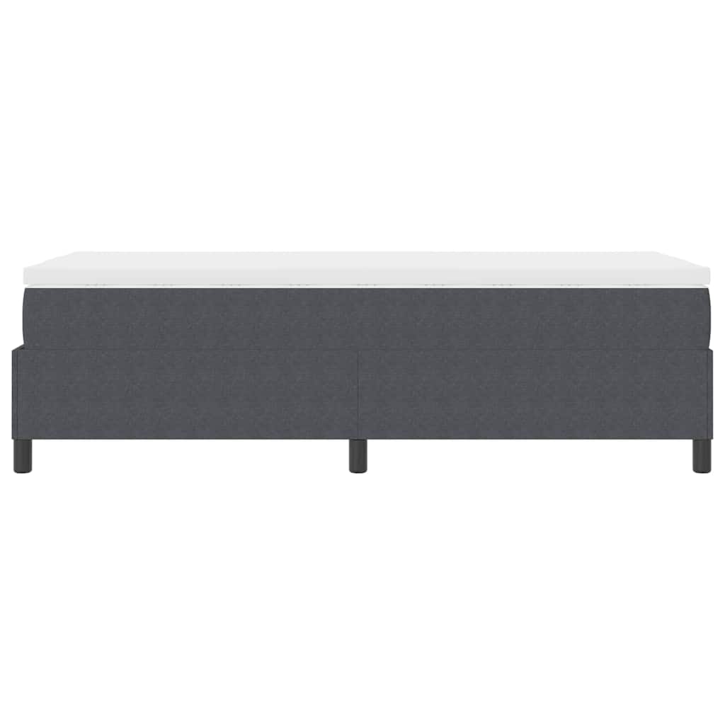 Boxrugós ágy Sötétszürke és Fehér 80 x 200 cm Bársonyos szövet