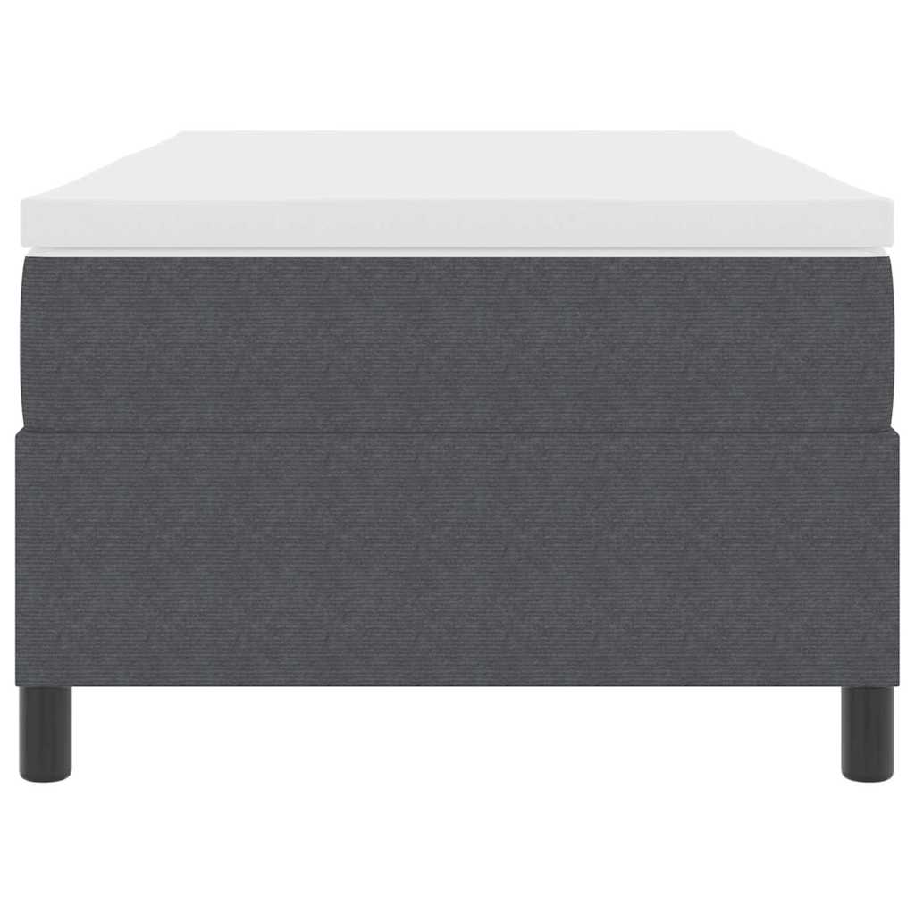 Boxrugós ágy Sötétszürke és Fehér 90 x 190 cm Bársonyos szövet