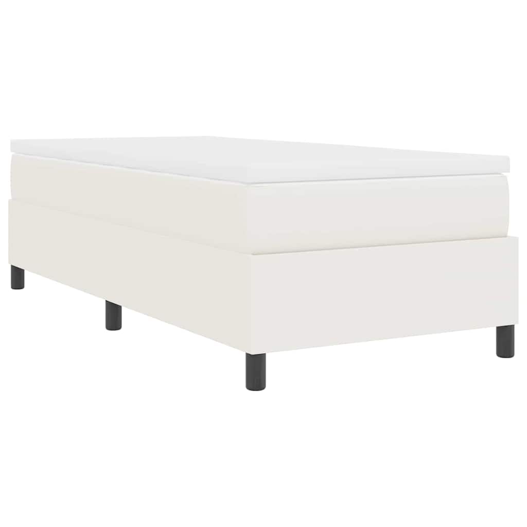 Boxrugós ágy Krém és fehér 90 x 190 cm Bársonyos szövet