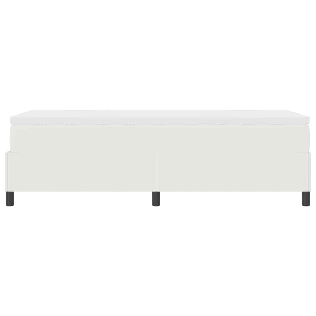 Boxrugós ágy Krém és fehér 90 x 190 cm Bársonyos szövet