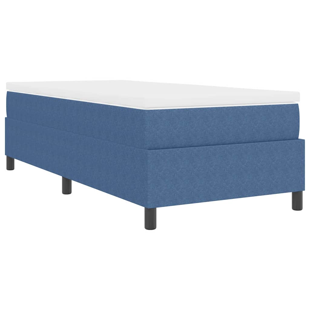 Boxrugós ágy Kék és Fehér 90 x 190 cm Bársonyos szövet