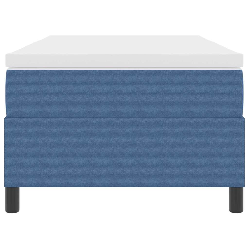 Boxrugós ágy Kék és Fehér 90 x 190 cm Bársonyos szövet