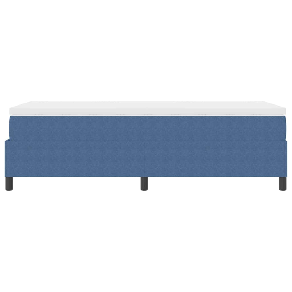 Boxrugós ágy Kék és Fehér 90 x 190 cm Bársonyos szövet