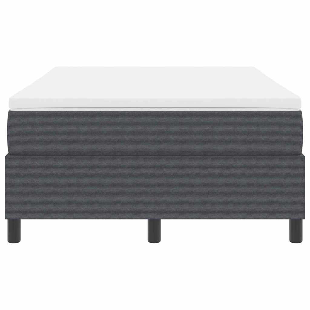 Boxrugós ágy Sötétszürke és Fehér 120 x 200 cm Bársonyos szövet