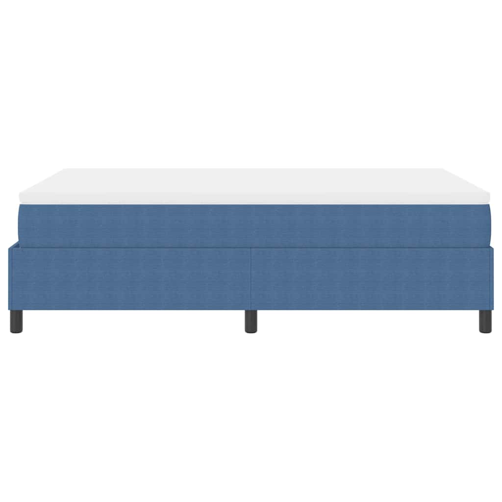 Boxrugós ágy Kék és Fehér 120 x 200 cm Bársonyos szövet