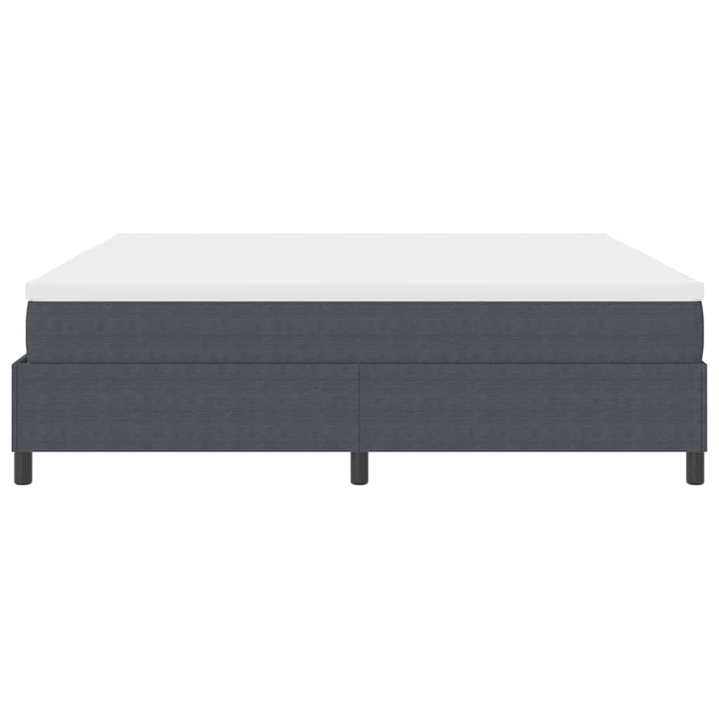 Boxrugós ágy Sötétszürke és Fehér 200 x 200 cm Bársonyos szövet