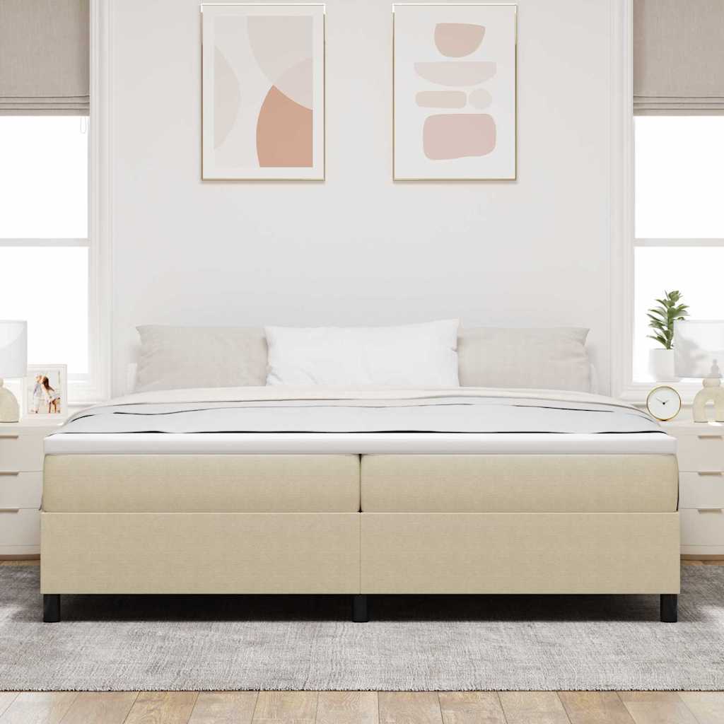 Boxrugós ágy Világosszürke és fehér 200 x 200 cm