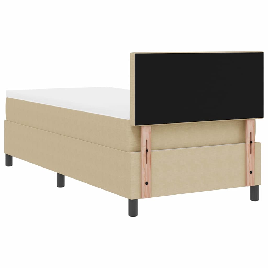 Boxrugós ágy fejtámlával Világosszürke és fehér 80 x 200 cm