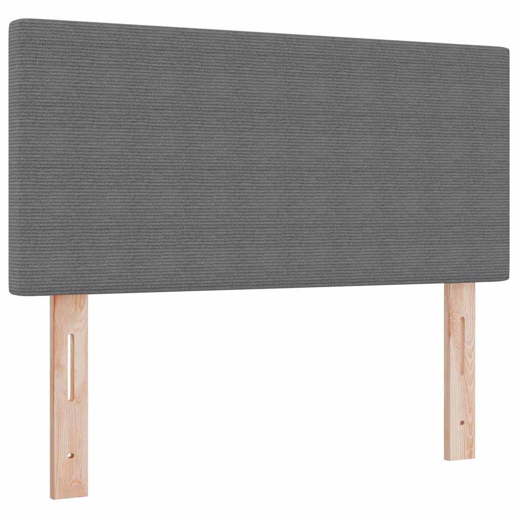 Boxrugós ágy fejtámlával Világosszürke és fehér 100 x 200 cm