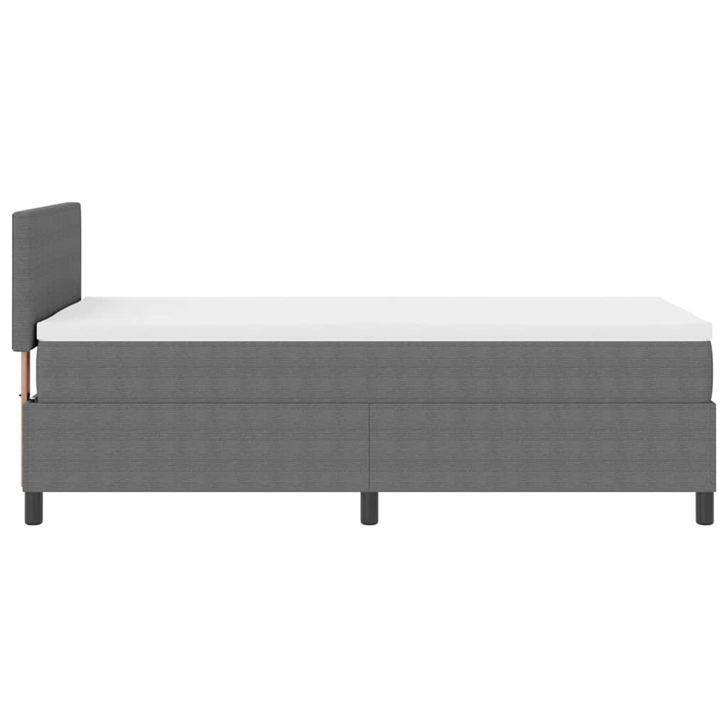 Boxrugós ágy fejtámlával Világosszürke és fehér 100 x 200 cm