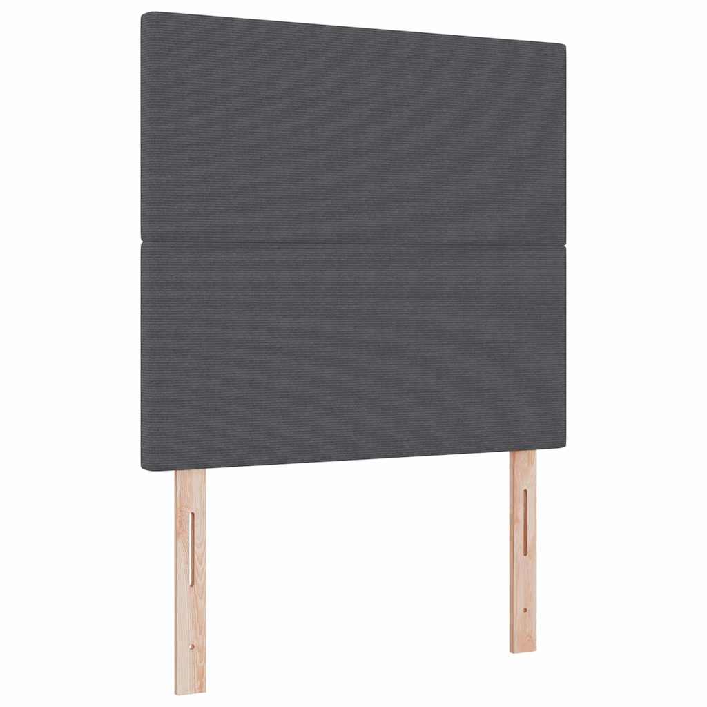 Boxrugós ágy Sötétszürke és Fehér 80 x 200 cm Bársonyos szövet