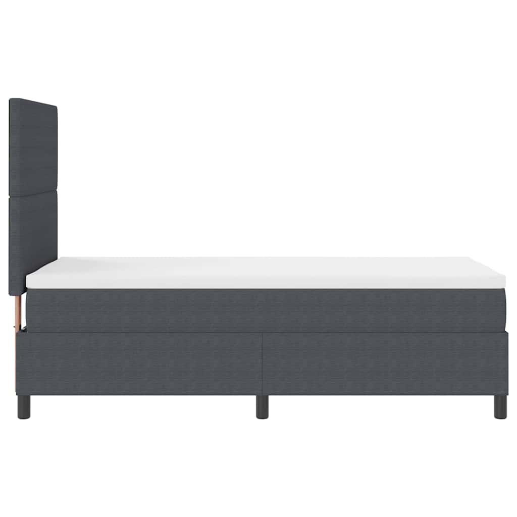 Boxrugós ágy Sötétszürke és Fehér 80 x 200 cm Bársonyos szövet
