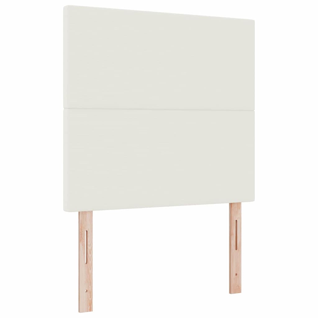 Boxrugós ágy Krém és fehér 100 x 200 cm Bársonyos szövet