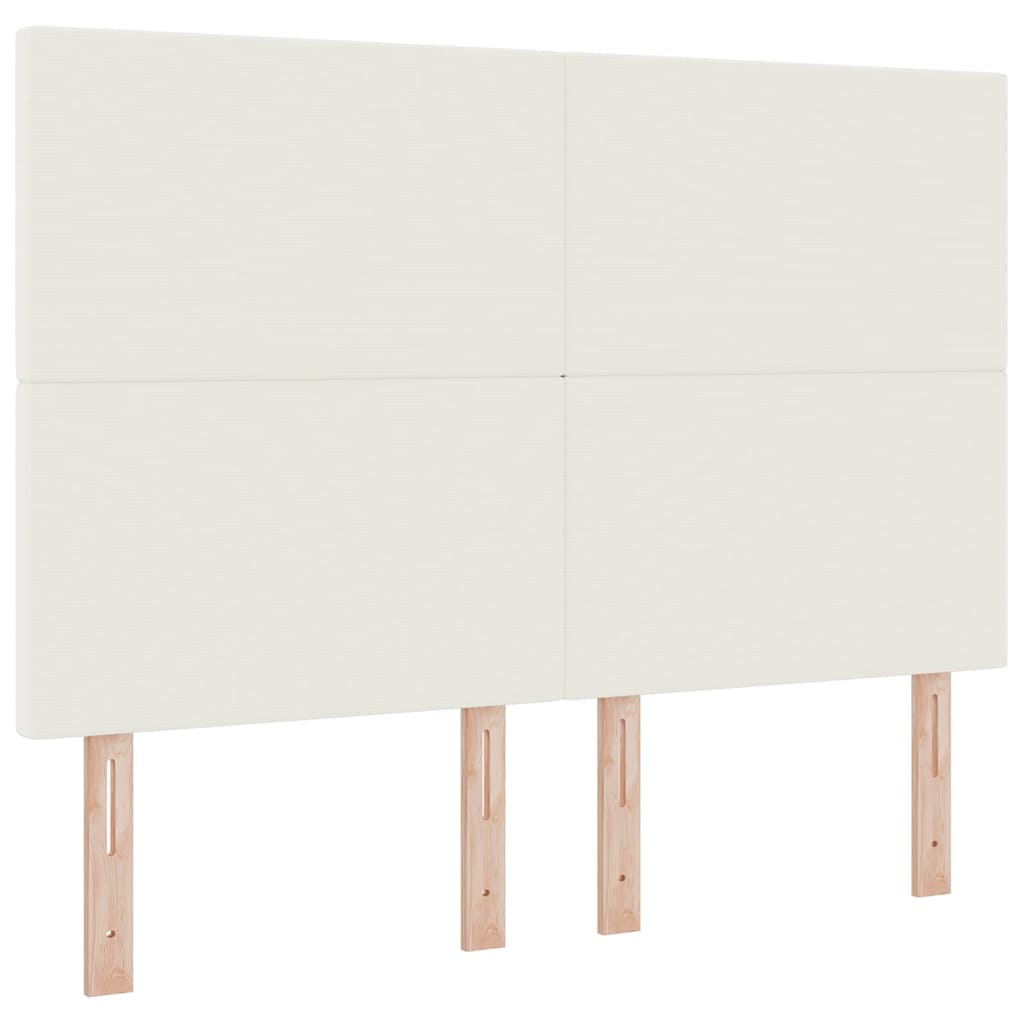 Boxrugós ágy Krém és fehér 160 x 200 cm Bársonyos szövet