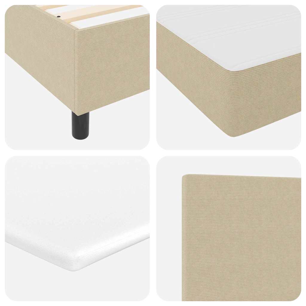 Boxrugós ágy fejtámlával Világosszürke és fehér 200 x 200 cm