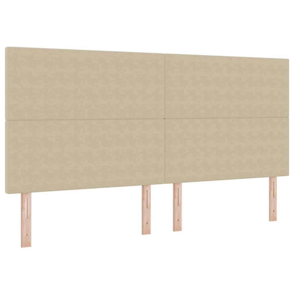 Boxrugós ágy fejtámlával Világosszürke és fehér 200 x 200 cm