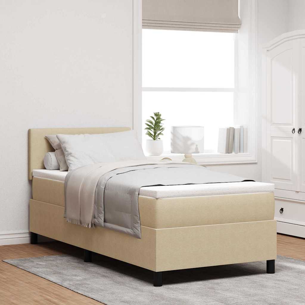 LED Box Spring Ágy Világosszürke és fehér 80 x 200 cm