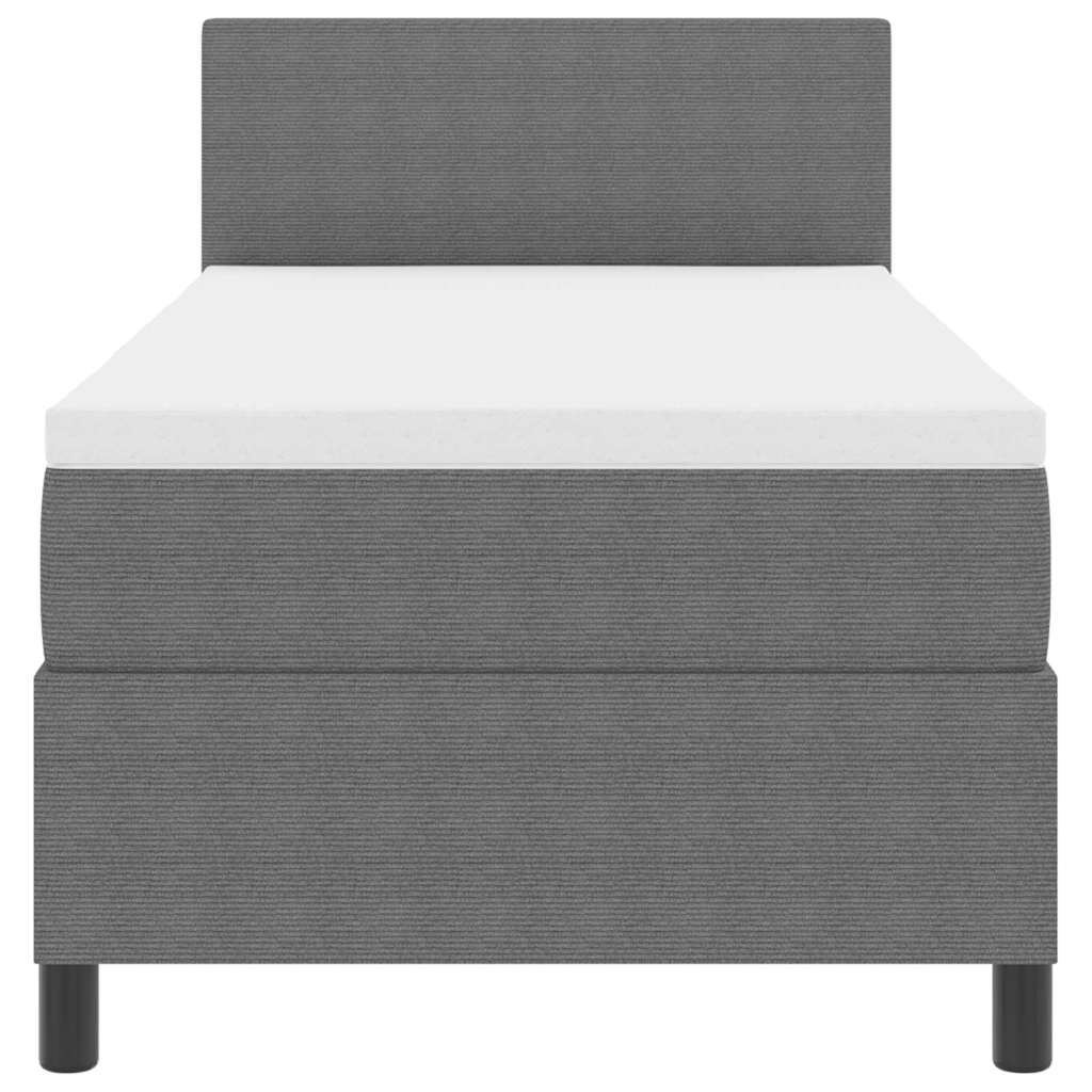 LED Box Spring Ágy Világosszürke és fehér 100 x 200 cm