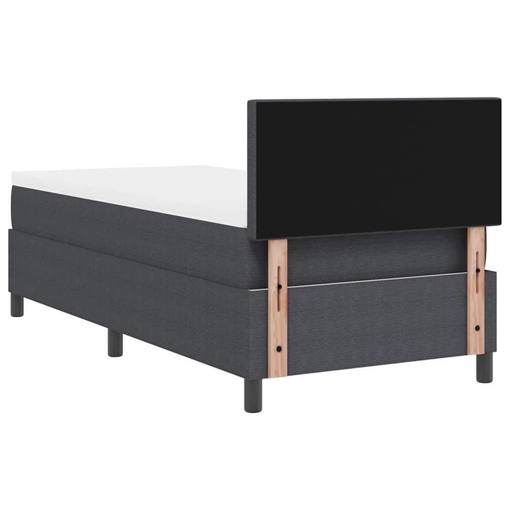 LED Box Spring Ágy Sötétszürke és Fehér 100 x 200 cm