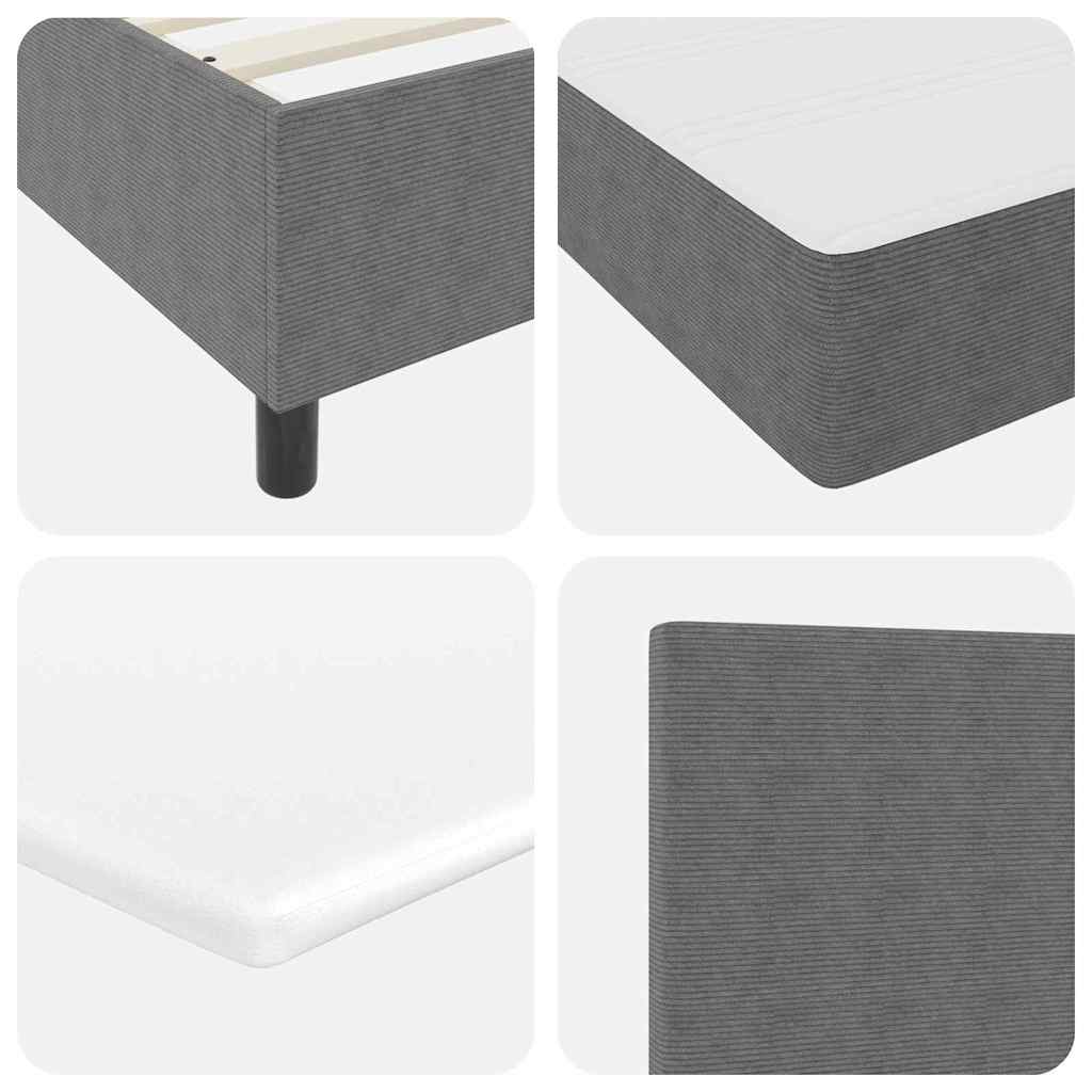 LED Box Spring Ágy Világosszürke és fehér 120 x 200 cm
