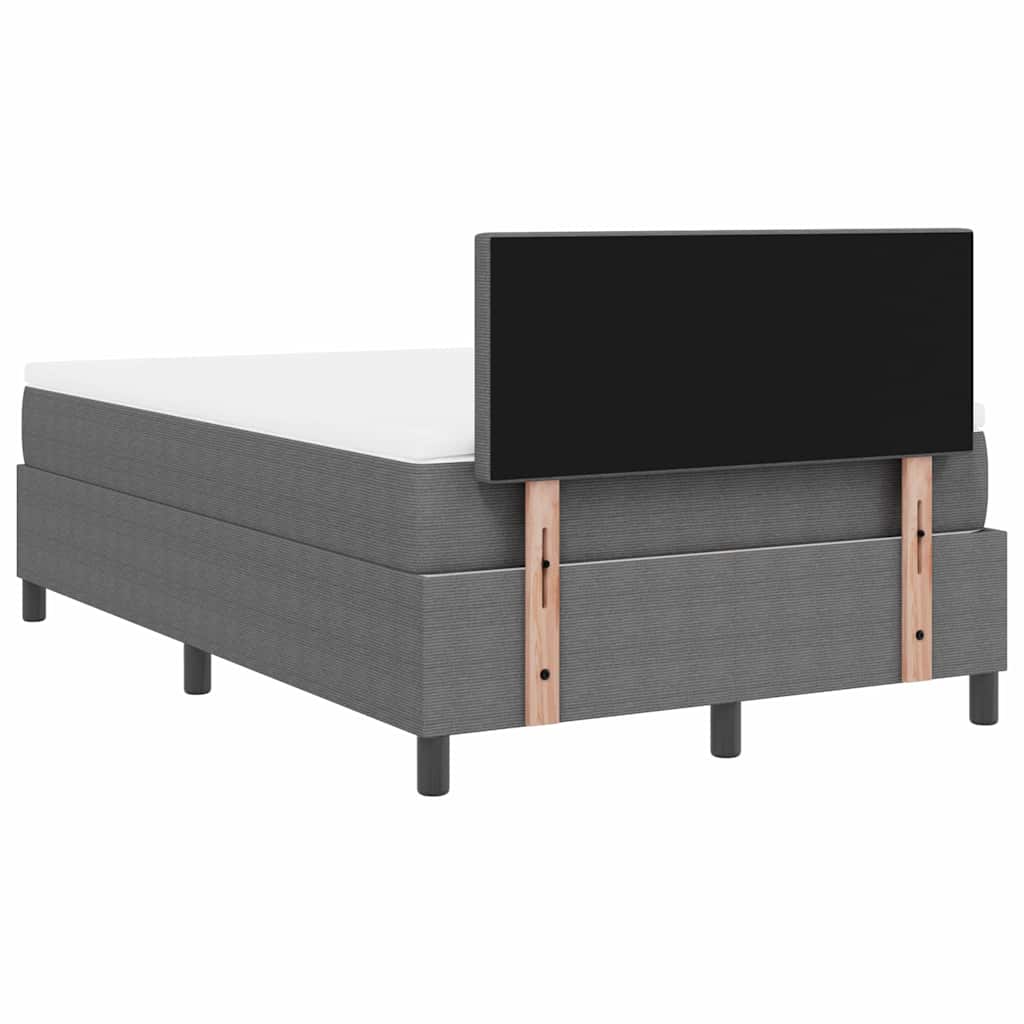 LED Box Spring Ágy Világosszürke és fehér 120 x 200 cm