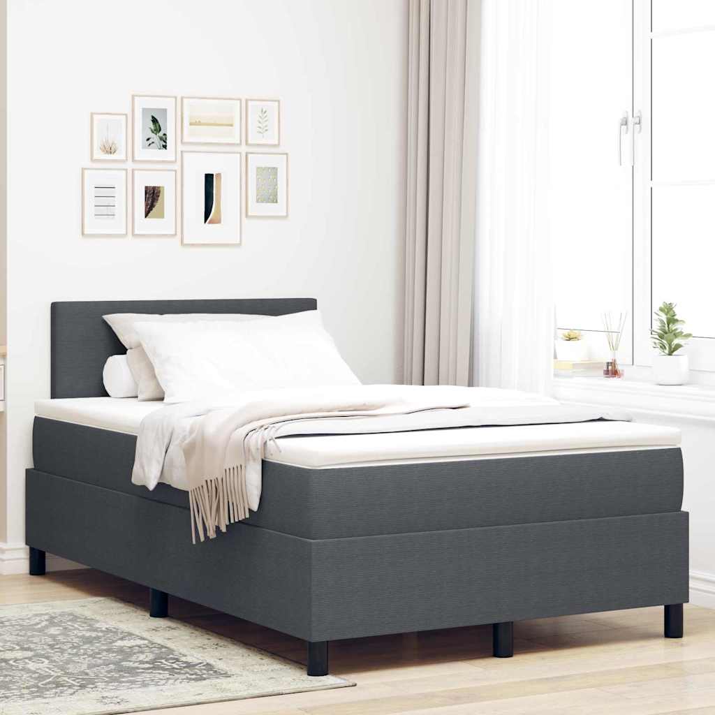 LED Box Spring Ágy Sötétszürke és Fehér 120 x 200 cm