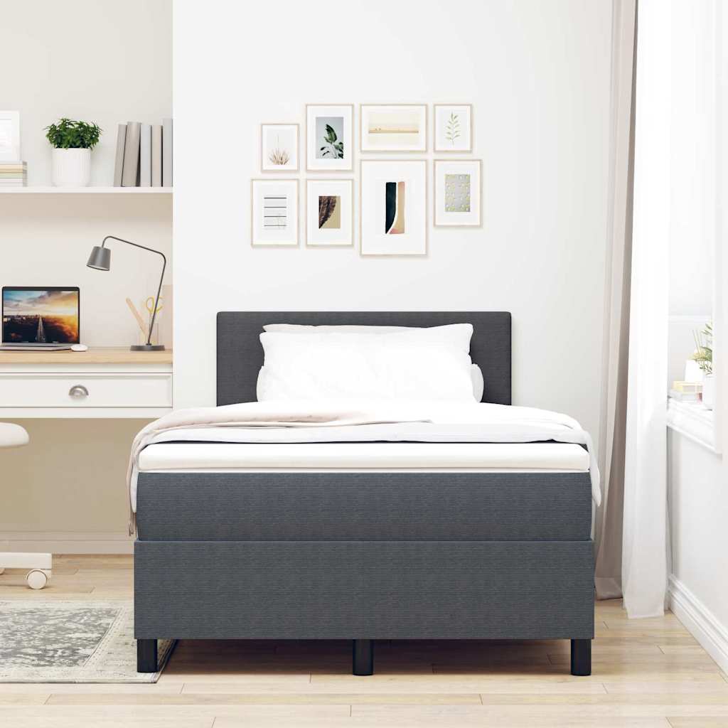 LED Box Spring Ágy Sötétszürke és Fehér 120 x 200 cm