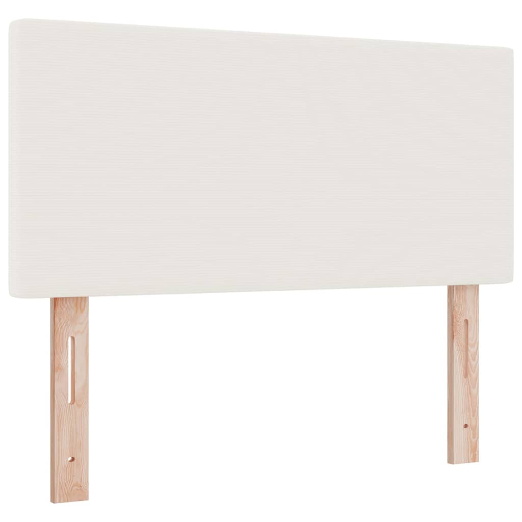 LED Box Spring Ágy Krém és fehér 120 x 200 cm Bársonyos szövet