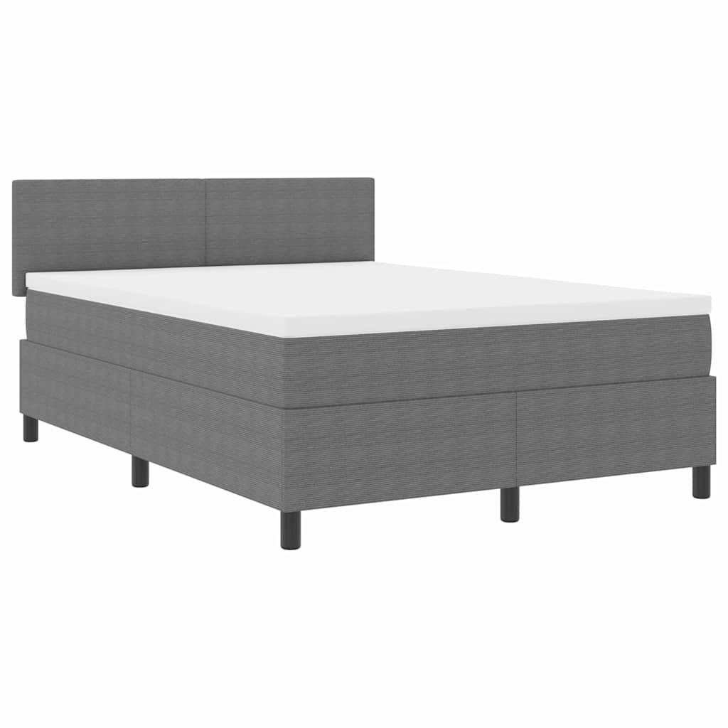 LED Box Spring Ágy Világosszürke és fehér 160 x 200 cm