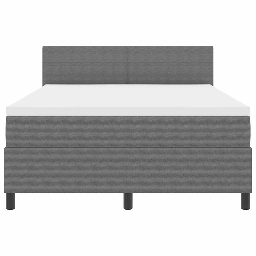 LED Box Spring Ágy Világosszürke és fehér 160 x 200 cm