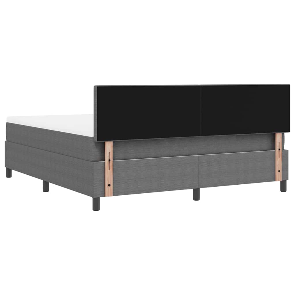 LED Box Spring Ágy Világosszürke és fehér 180 x 200 cm