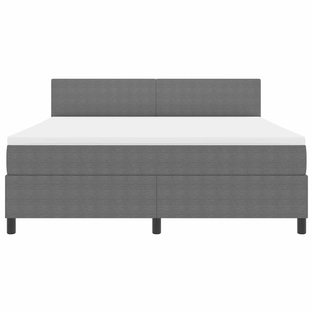 LED Box Spring Ágy Világosszürke és fehér 180 x 200 cm