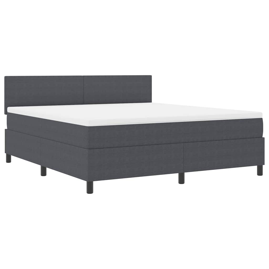 LED Box Spring Ágy Sötétszürke és Fehér 180 x 200 cm