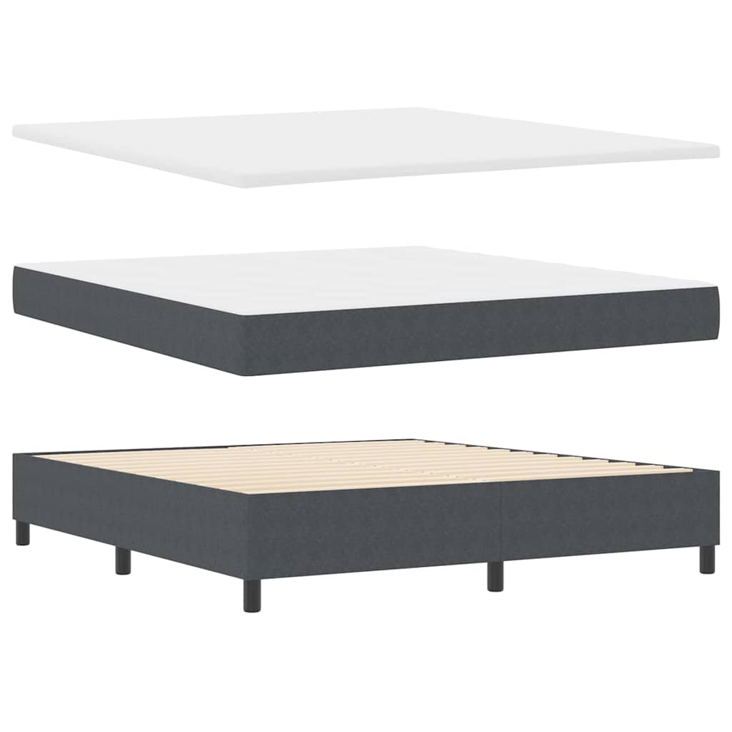 LED Box Spring Ágy Sötétszürke és Fehér 180 x 200 cm