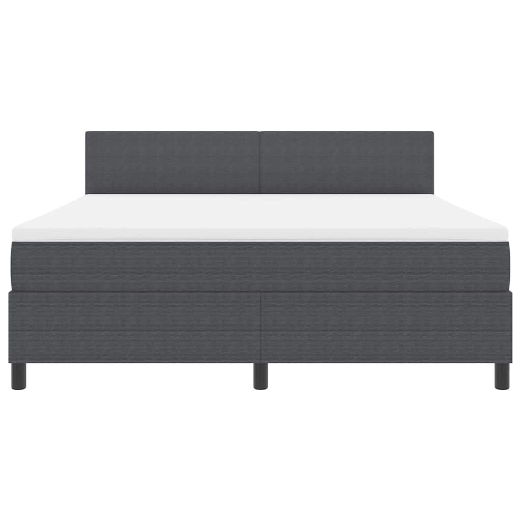LED Box Spring Ágy Sötétszürke és Fehér 180 x 200 cm