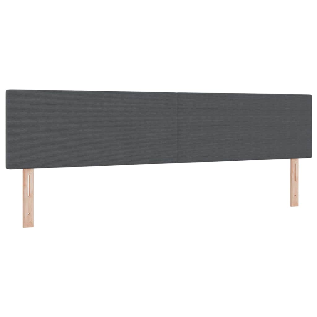 LED Box Spring Ágy Sötétszürke és Fehér 200 x 200 cm