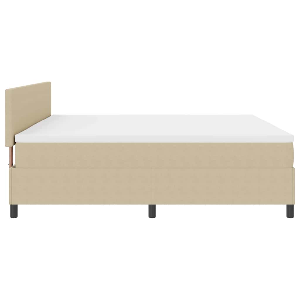 LED Box Spring Ágy Világosszürke és fehér 200 x 200 cm