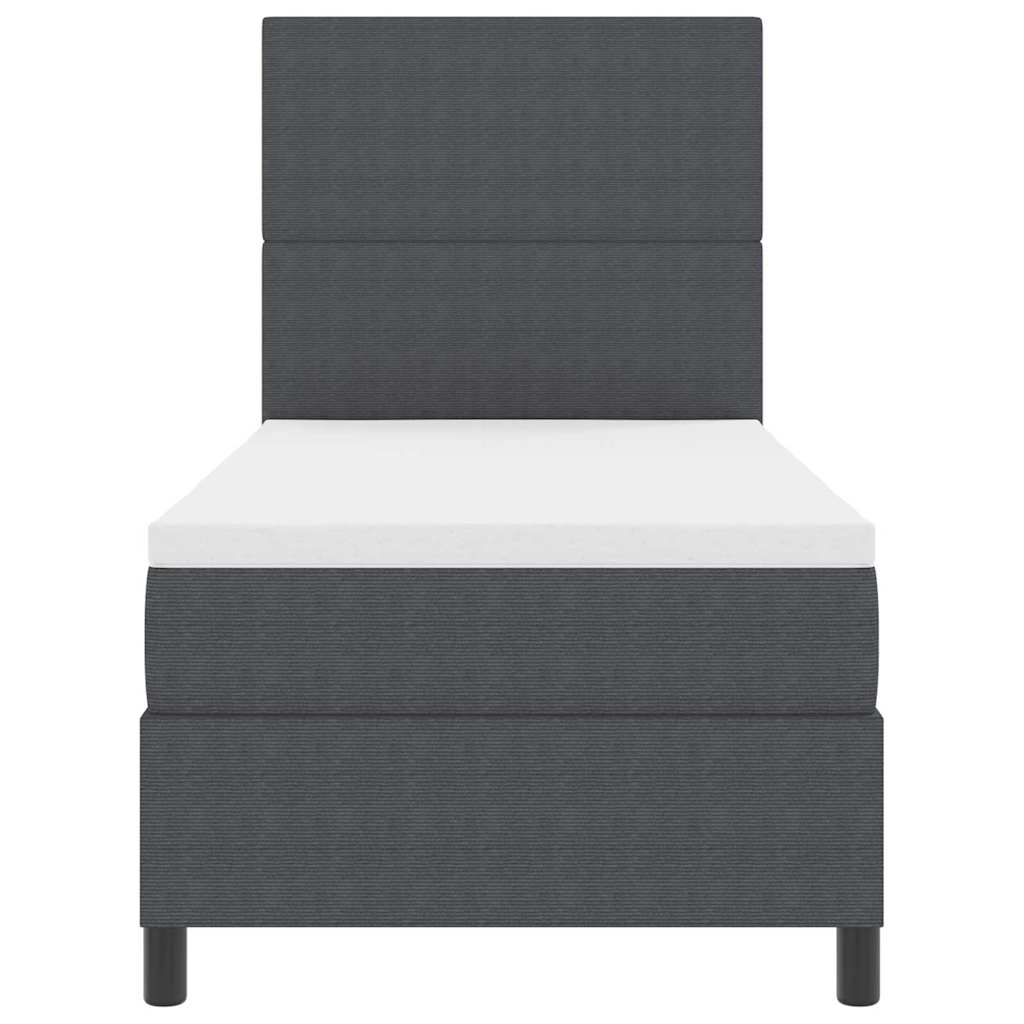 LED Box Spring Ágy fejtámlával Sötétszürke és Fehér 80 x 200 cm