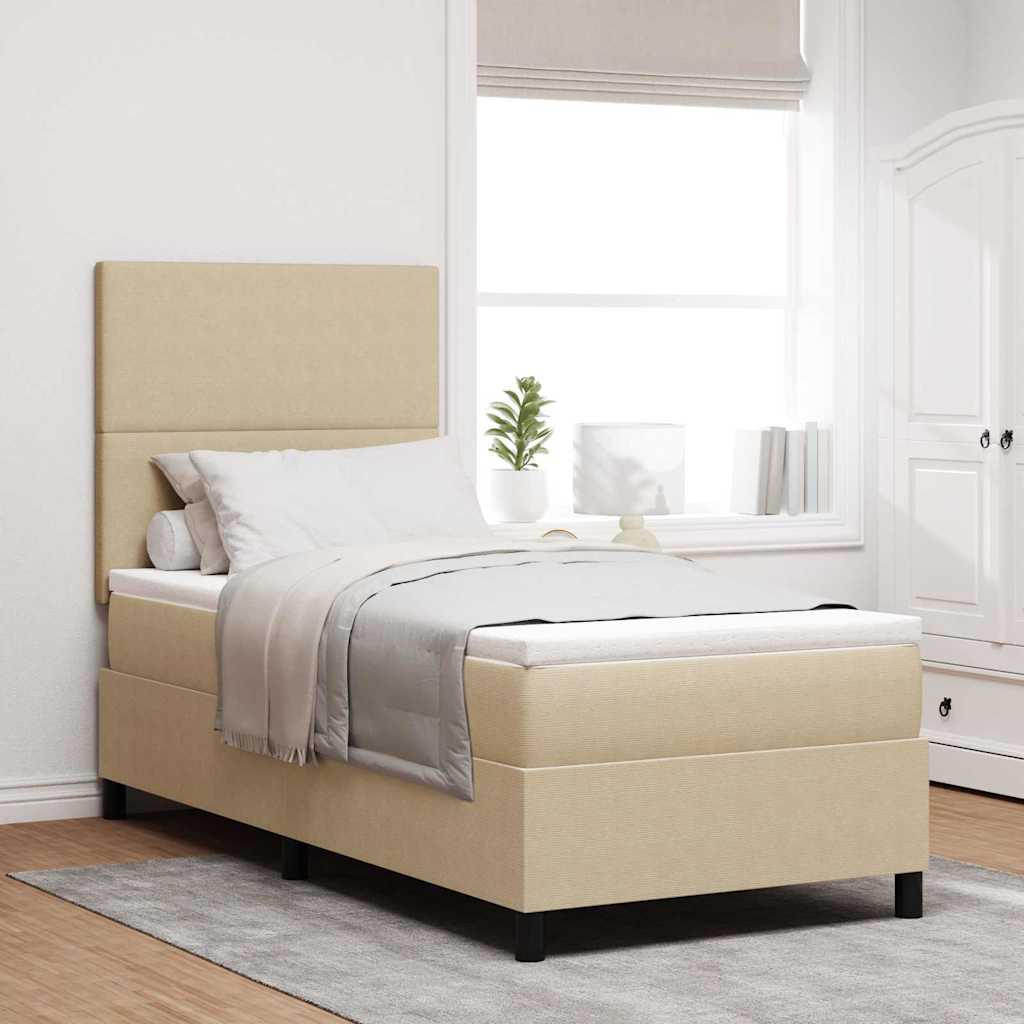 LED Box Spring Ágy Világosszürke és fehér 80 x 200 cm