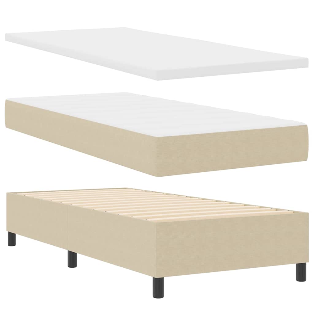 LED Box Spring Ágy Világosszürke és fehér 80 x 200 cm